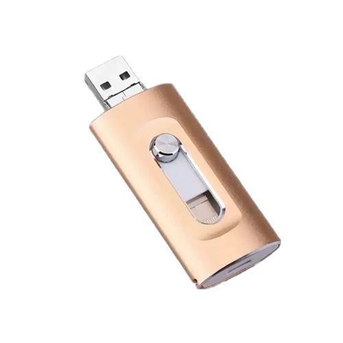 （delivery in 3 days）Pocket-Sized Charging Flash Drive - Rose Gold 64GB w| type-C & Lightning for iPhone|Android | Data Transfer + Power Boost