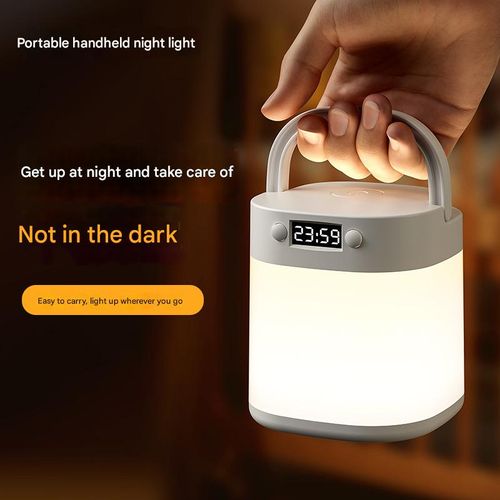 Remote Control Clock Night Light - Premium Ambient Rechargeable Lamp with Digital Display | Touch-Activated & Remote-Controlled Sleep-Friendly Eye-Caring Bedside Lamp for Bedroom