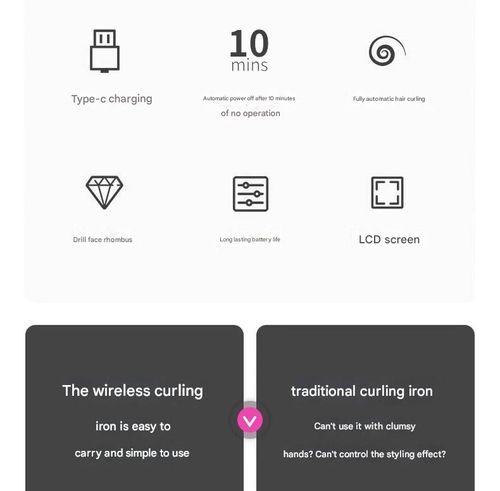 Wireless Auto Curling Iron - Rechargeable USB Cordless Hair Curler | Premium Gray for Effortless, Salon-Quality Curls