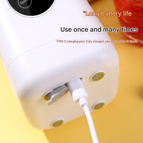 White English Version New Home Juicer - High-Speed Fresh Juicing Cup with USB Charging | 12-Blade Portable Blender for Outdoor & Daily Use