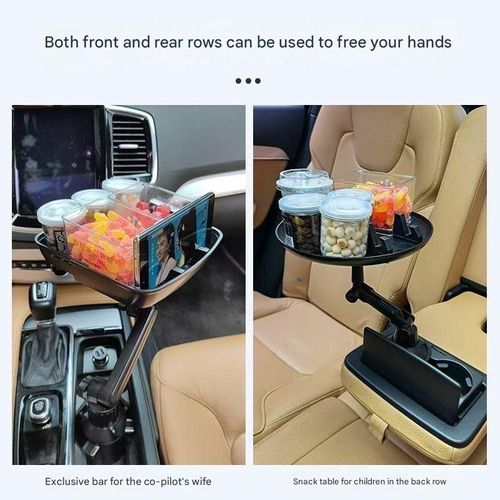New Cross-Border Car Desk Tray - Multi-Functional Car Cup Holder & Phone Stand | Convenient Expandable Car Organizer for Drinks & Essentials