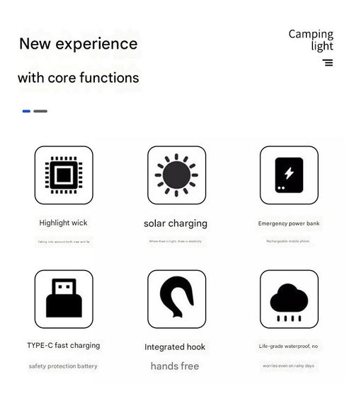 Outdoor Solar Camping Lantern - Long-Lasting Battery-Powered Solar Lantern | Hanging Tent Mood Light for Camping and Outdoor Lighting