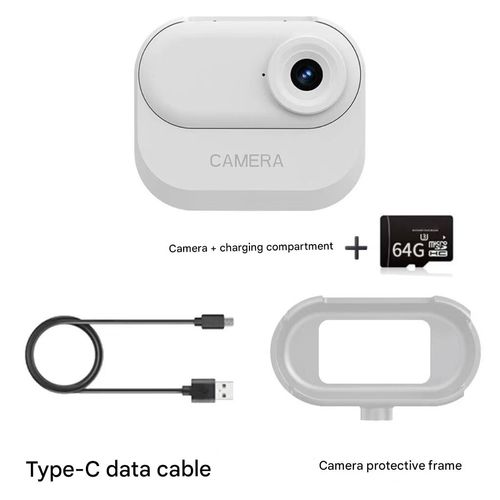 Magnetic-Clip White Thumb Cam - 64GB High-Speed Card & 4K HD  Student Vlogger Kit