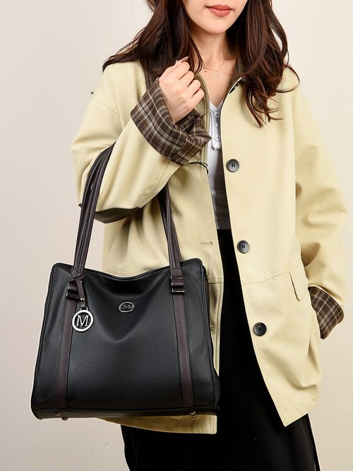 Qiandian Women's Bag 2025 New Trendy Style - Light Luxury Premium PU Leather Tote | Large-Capacity Cowhide-Inspired Shoulder & Crossbody Bag