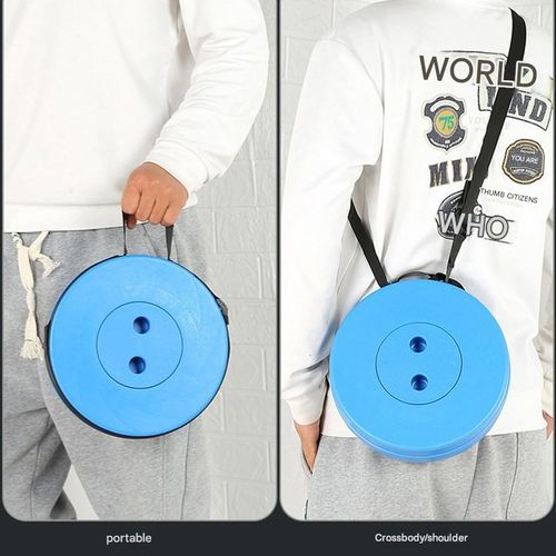 Blue Folding Telescopic Fishing Stool - Portable Plastic Adjustable Seat with Handle | Outdoor Gear for Camping, Fishing & Vendor Use