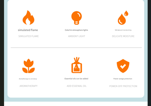 Black USB Aromatherapy Diffuser with Simulated Flame - Ultrasonic Humidifier & Automatic Fragrance Sprayer | 7-Color Flame Humidifying Diffuser (Cannon Style)