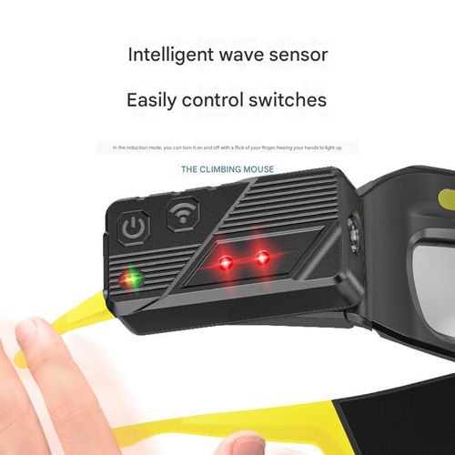 New XTE Multifunctional Eyeglass Light (Yellow) - SY5865 Rechargeable Type-C Headlamp | Motion-Sensor Headlight for Outdoor Work, Anti-Glare & Compact Design