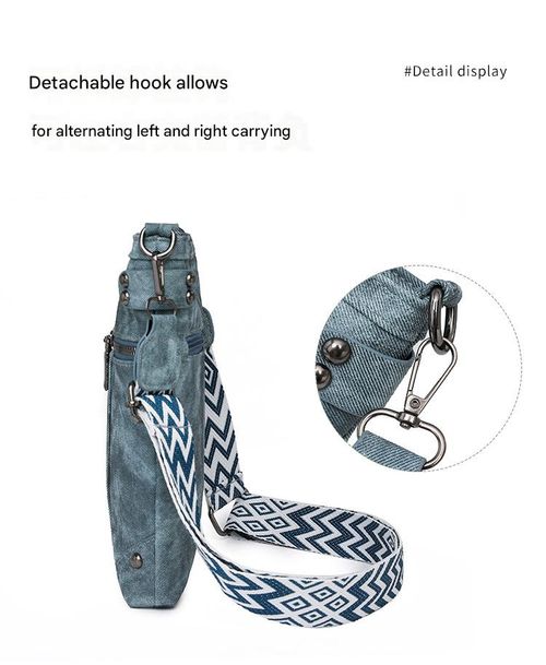 2025 New Blue European & American Stylish Women's Bag - Spacious Studded Crossbody Bag with Front Pocket & Brass Zipper | Convertible Shoulder & Crossbody Bag