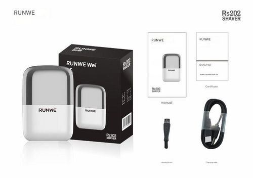 White Langwei Electric Shaver RS202 - Automatic Portable Men's Razor | Fully Washable for Home & Travel Use