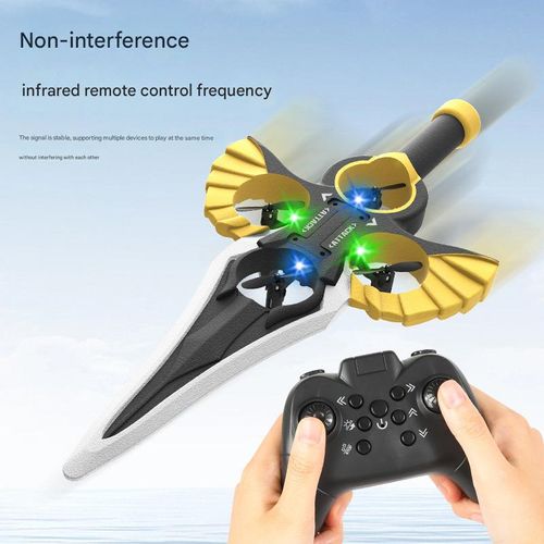 Dual-Remote UFO Drone - Interactive Phantom Blade Flyer w | Smartwatch Control & Auto-Avoidance