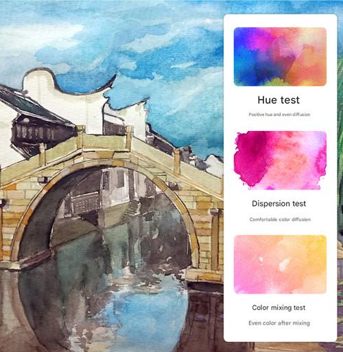 42-Color Watercolor Paint Set - Portable Fan-Shaped Solid Watercolor Kit | Ideal for Beginners (Gouache Included)