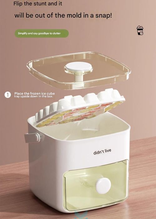 48-Cell Double-Layer Off-White Ice Cube Tray - Large-Capacity Ice Ball Maker & Storage Mold | Food-Grade Ice Tray for Indoor Home Fridges & Outdoor Use