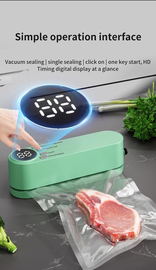 Green Mini Wireless Vacuum Sealer - Rechargeable Smart Food Sealer for Home Use | Portable Kitchen Plastic Sealer for Food Storage | Suitable for Home and Business Use