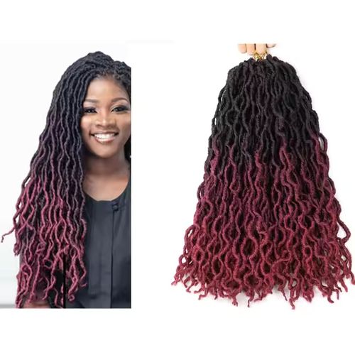 New Gypsy Wavy Locs Black Brown Ombre Color Synthetic Faux Locs Crochet Braids Hair Extensions