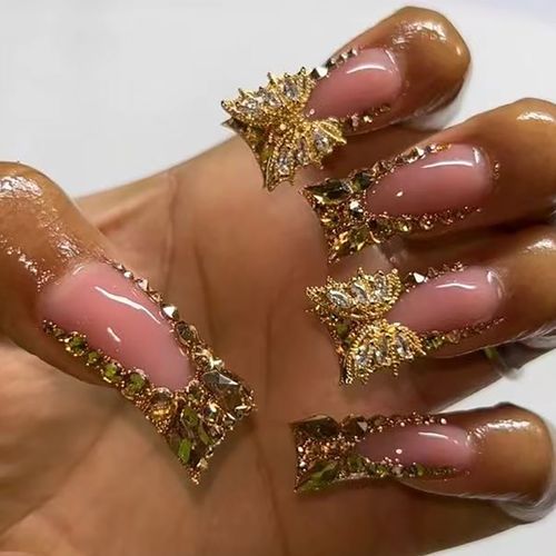 Gold Diamond Butterfly 🦋 Nail 💅🏾Decals