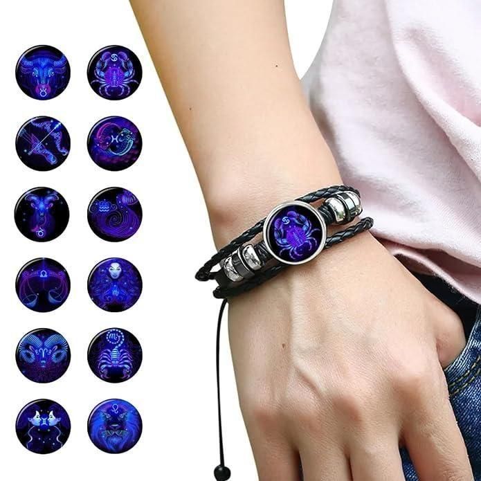Bracelet Guardian en cuir noir réglable