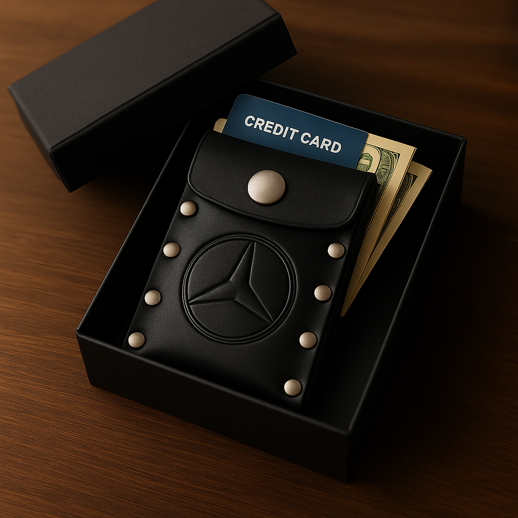 Benz - Tarjetero vintage de cuero hecho a mano - Nombre personalizable