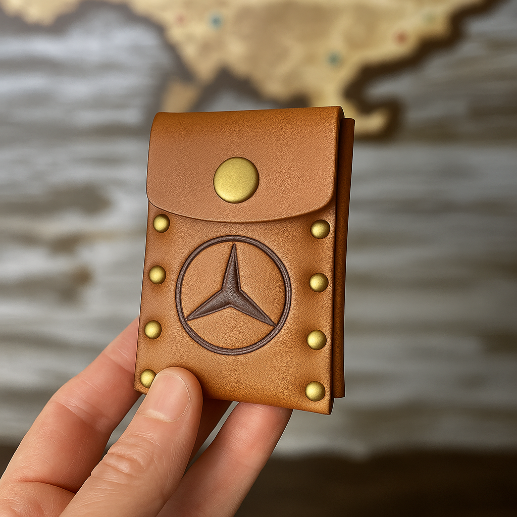 Benz - Tarjetero vintage de cuero hecho a mano - Nombre personalizable