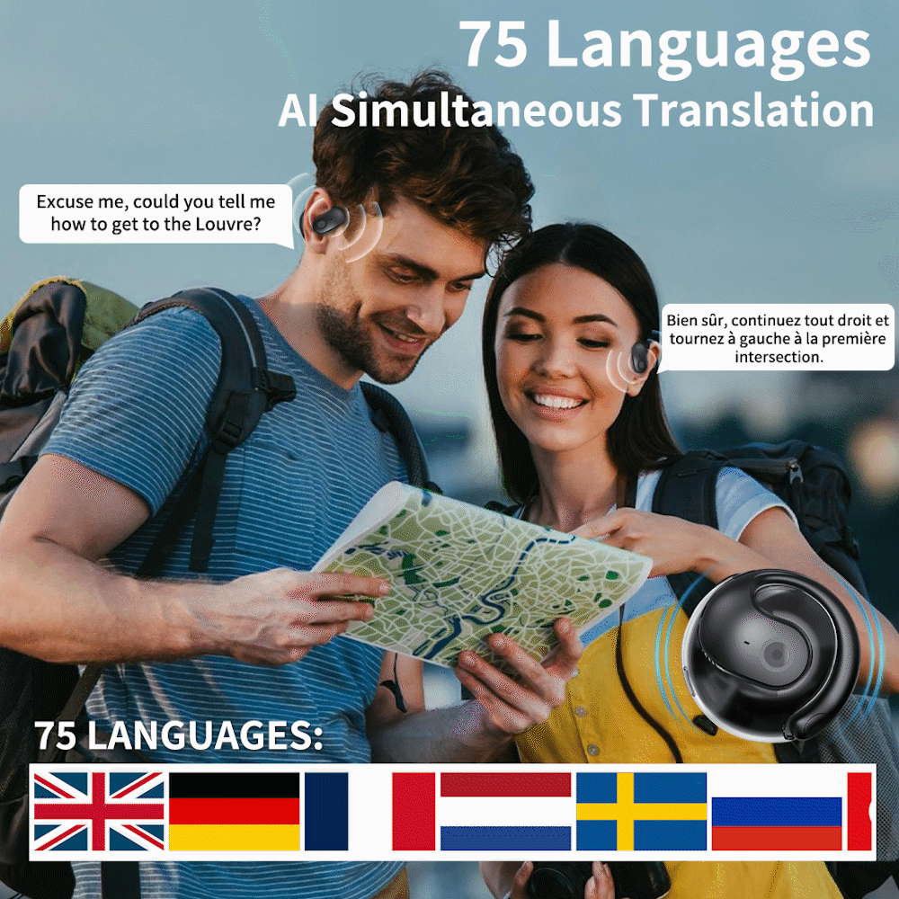💎AI Translation Wireless OWS Bluetooth5.4 Earphones (Fit iOS & Android)