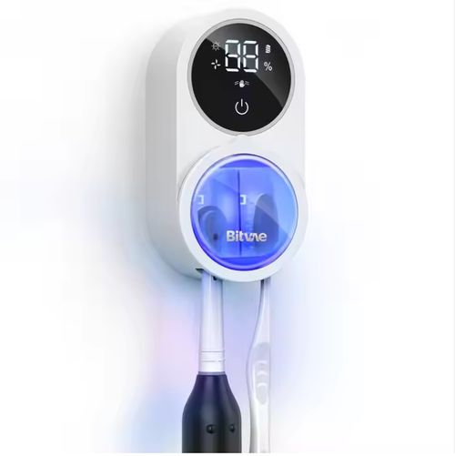 Suporte de escova de dentes esterilizador de luz UV recarregável portátil com função seca de ventilador automático