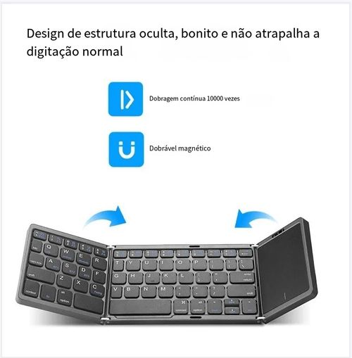 Teclado dobrável sem fio bluetooth óptico universal mini teclado sem fio dobrável para tablet mouse touchpad para PC