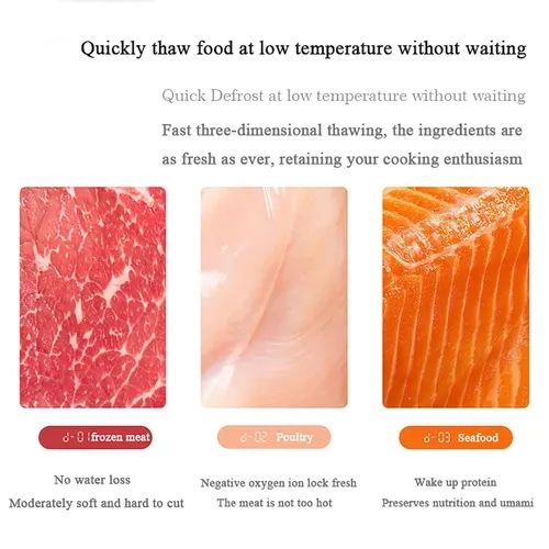🔥Hot Seller🔥 COD！New 4-in-1 Defroster: Home Kitchen Ice Melter, Multifunctional Safe Meat Defroster with UV Sterilization and Drainage Function