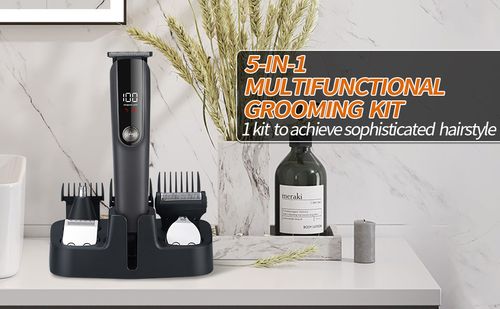 Multi Groomer 16 Piece 5-in-1 Trimmer Mens Grooming Kit for Beard Body Face Nose Ear Hair Trimmer and Hair Clipper Electric Razor with Type-C Recharge Gifts for Men Husband Father