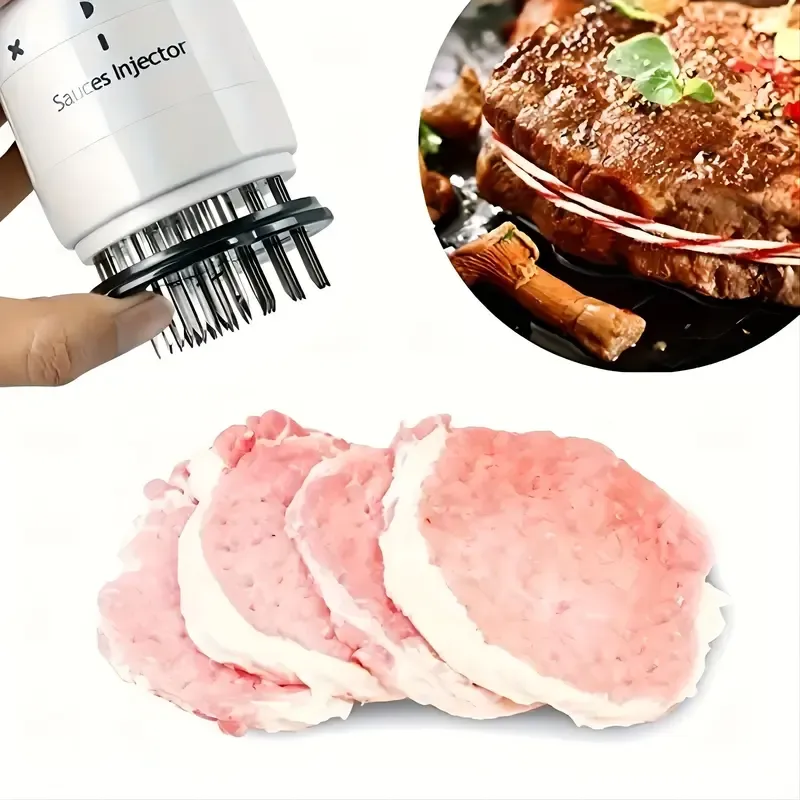 Meat Injector Kit for Tender Steaks, Professional Chef-Approved Injector for Flavoring and Tenderizing, Essential Kitchen BBQ Grill Accessory