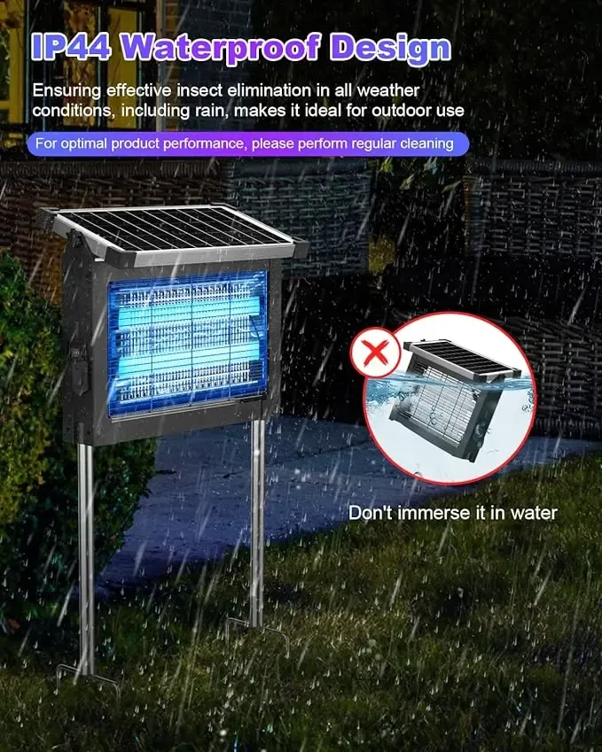 ZeChuan Solar Bug Zapper Outdoor, Waterproof Mosquito Zapper Outdoor Solar Powered mosquito killers electronic
