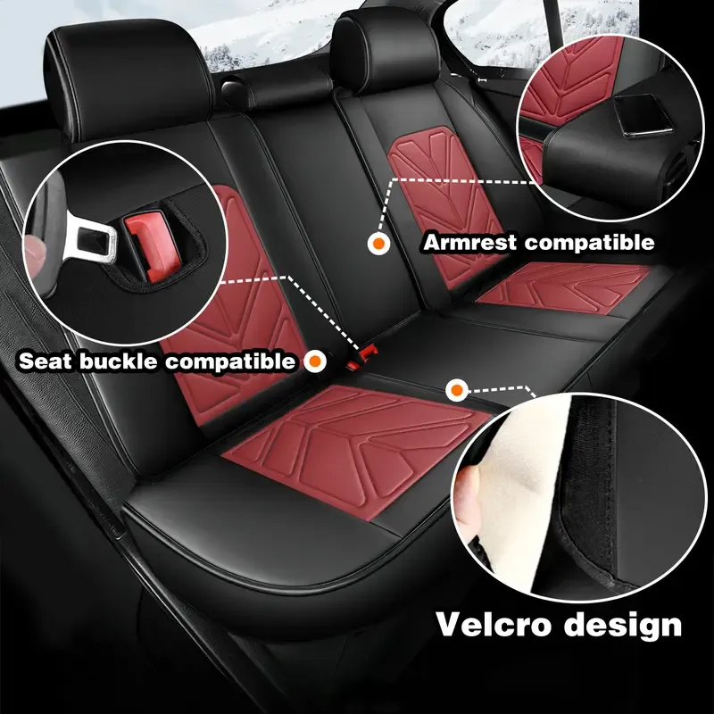 Arespark 5 Seats Car Seat Covers Full Set Waterproof Nappa Leather 40-60 Spilt Bench Cover Universal For Nissan  Honda  Civic  CRV  Hrv  Kia  Sorento  Toyota  Corolla  4Runner  Camry  Hyundai  Mazda (Full Set)