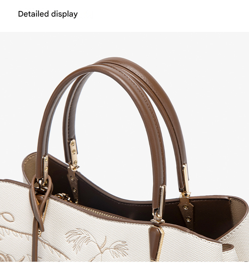 High-quality Chinese style women's handbag, large capacity, 2026 new embroidered shoulder bag, crossbody small square bag