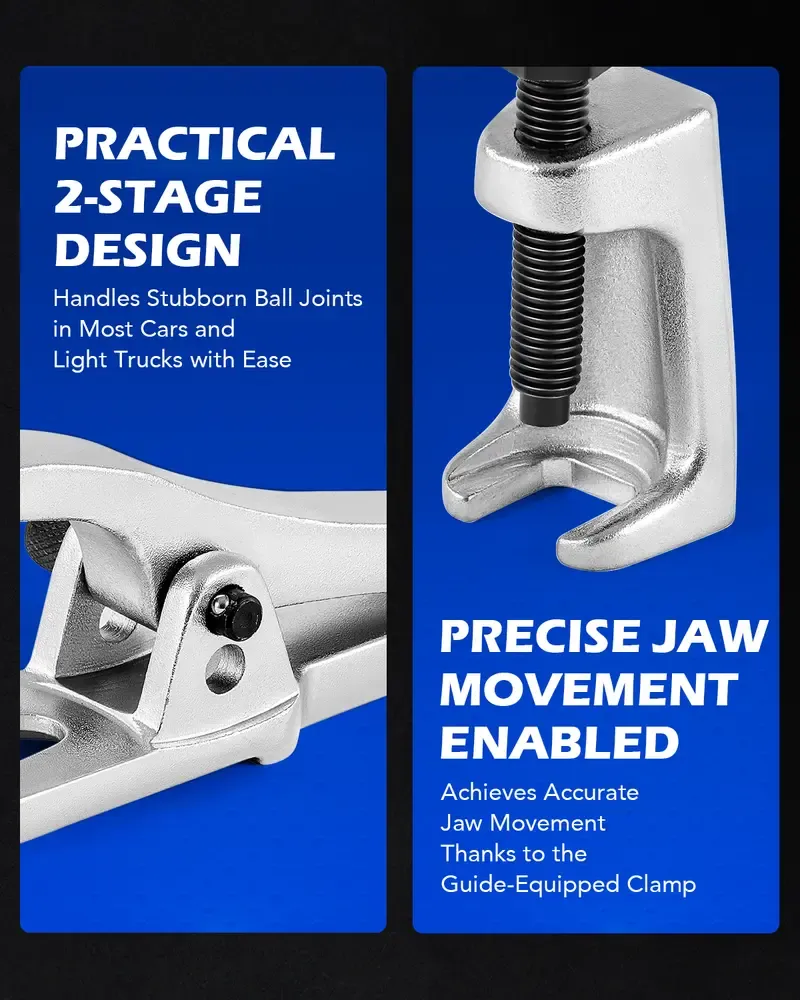 OMT 5-in-1 Heavy Duty Ball Joint Separator, Pitman Arm Puller, Tie Rod End Tool Set, Splitter Removal Kit Red Blue Red Black, Mutifunction Tool Accessories Set for Front End Service, Gift for men, Home car repair, Automotive Maintance Tool Box