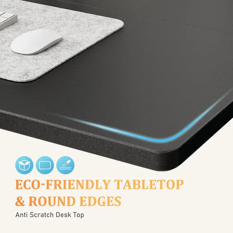 SweetFurniture S - Electric Standing Desk with Memory Preset, Ergonomic Height Adjustable Table with T-Shaped Metal Bracket Modern Workstations