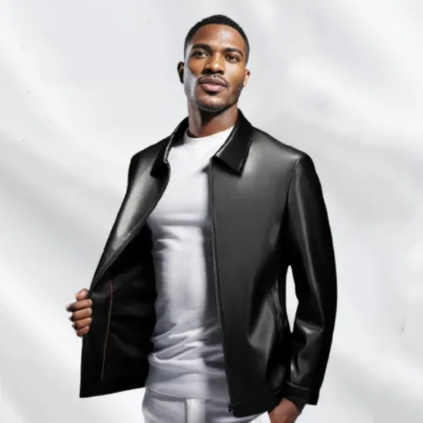 Men's Tough Style Leather Jacke