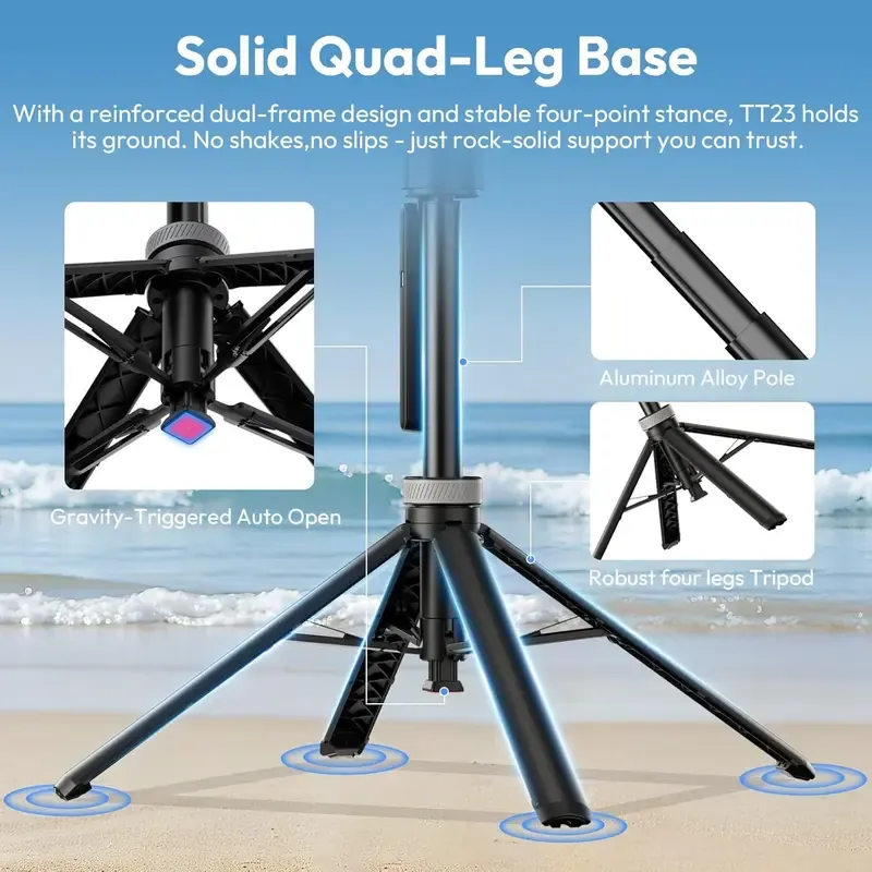 Auto Face Tracking Tripod (with Remote Control)   Compatible with iPhone Android, 360° Rotating Selfie Stick, Smart Motion Tracking, Face Recognition Mount