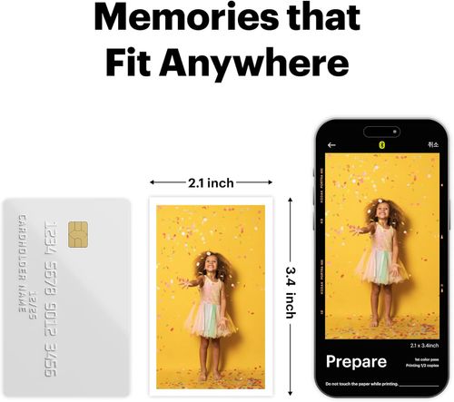 KODAK Mini 2 Retro 4PASS Portable Photo Printer 3-inch + 8 Sheets, Black Premium Quality- White