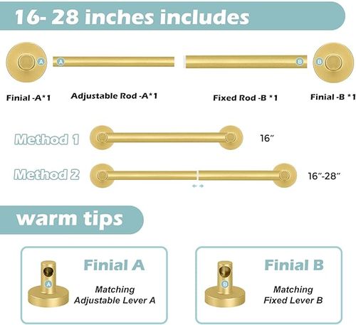 Gold Magnetic Curtain Rod for Door:Magnet Curtain Rods for Classroom Whiteboard,Small Adjustable Magnetic Towel Bar,Tool-Free French Magnet Pole with Leather Protective Cover No Drilling