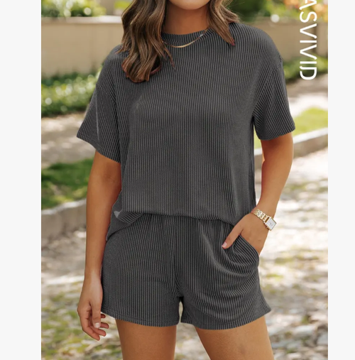 Women's Ribbed Casual Set