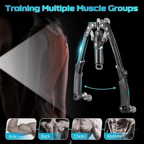 Arm Exerciser Arm Forearm Workout Shoulder Muscle Training Fitness Equipment Home Chest Expander Adjustable 22-440lbs Hydraulic Power Twister Spin Button...