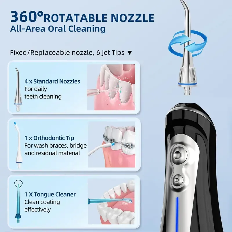 Water Dental Flosser - 6 Modes