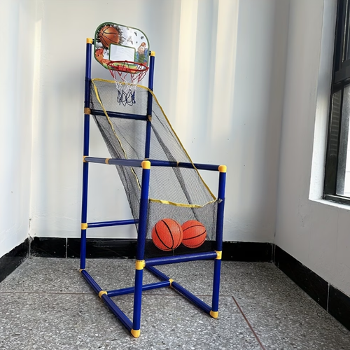 3Pcs1 Basketball Rack + 2Balls Enjoyable Arcade Basketball Game Set - Indoor Outdoor Dual Play, Easy Setup with Pump & Balls, Ideal Holiday & Birthday Gift
