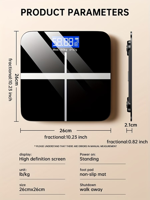 Weight Scale Electronic Scale, 179.62kg Digital Bathroom Scale, High-precision Weight Scale with LCD High-definition Display And Temperature Display (switchable Between KG And Scale), Ultra Wide Platform, High-precision Electronic Weighing.