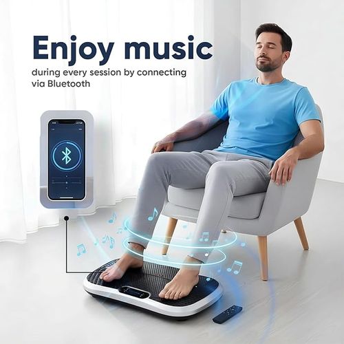 WeightWorld Vibration Plate Exercise Machine - For Whole Body Workout - CE & RoHS Certified - 5 Automatic Modes & 99 Speed Levels - Built-in Bluetooth Speaker - Vibro Plate with 5 Exercise Bands