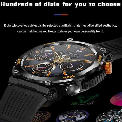1.46 Inch HD Screen Smartwatch, Multi-functional Outdoor Sports Fitness Tracker, Wireless Receiving & Calling Multi-sport Mode Pedometer, Waterproof Watch with LED Light for Android  iOS Men & Women