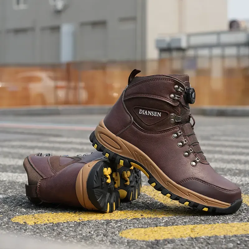Work Boots Indestructible Safety Shoes Men Steel Toe Shoes Puncture-Proof Sneakers Non Slip Work Shoes New Fashion Rotary Buckle Protective Boots Construction Work Shoes