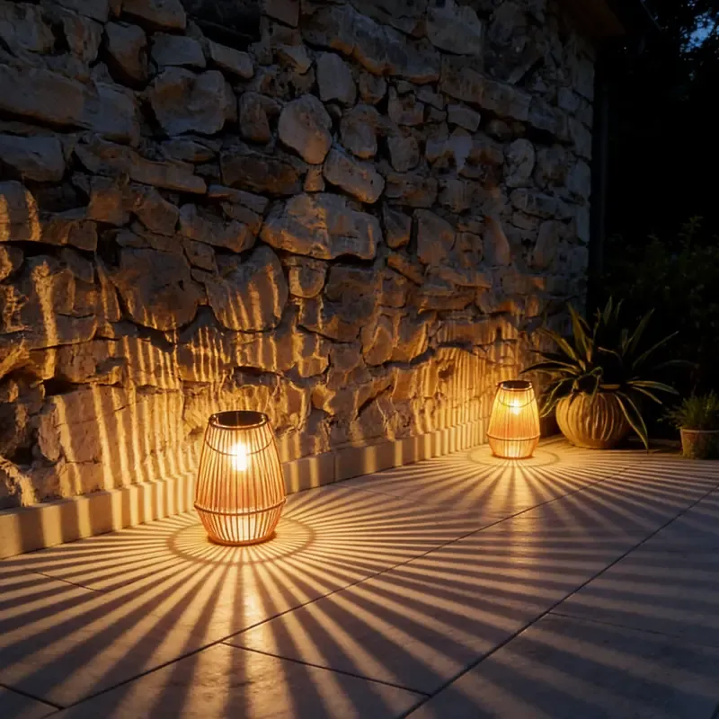 Solar Garden Lights, Handwoven Rattan Solar Lantern, Special Design Outdoor Solar Garden Lights, Waterproof Solar Lights Suitable for Patio, Yard, Porch, Pathway, Decorative Lighting