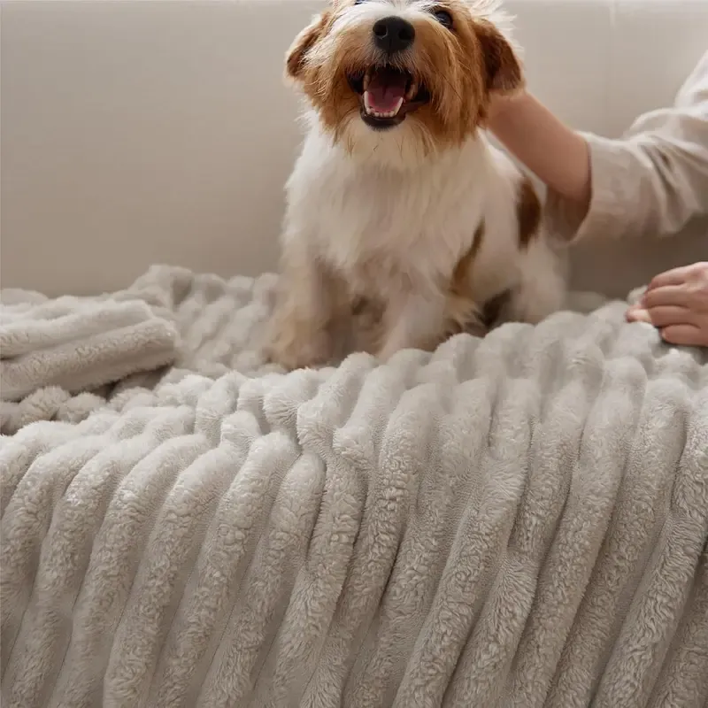 Bedsure GentleSoft Cozy Blanket-Patio Furniture Decor,Classic Stripe Pattern, Ideal for Bed,Couch, Travel,Camping, All Seasons,Home Bedroom Decor