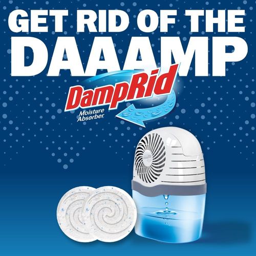 DampRid Reusable Moisture Absorber with 4 Drop-In Tablets, Fresh Scent, 15.8 oz., Attract and Trap Excess Moisture & Eliminate Musty Odors for Cleaner, Fresher Air