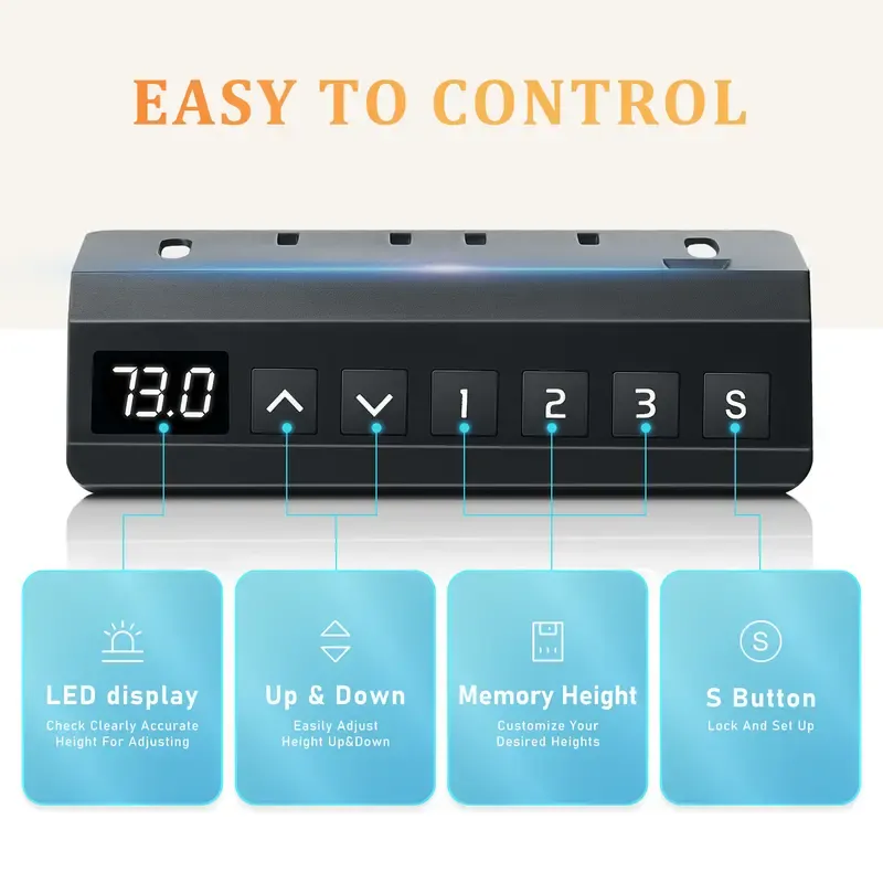 SweetFurniture S - Electric Standing Desk with Memory Preset, Ergonomic Height Adjustable Table with T-Shaped Metal Bracket Modern Workstations