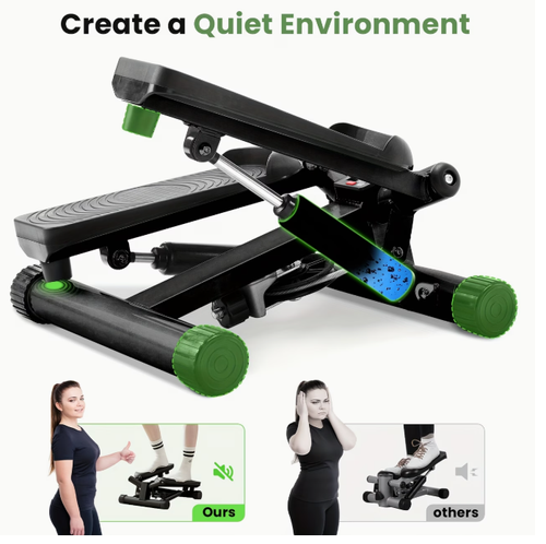 Mini Exercise Stepper with Resistance Bands - Compact Stair Stepper Machine for Home Use, Twist Motion Full Body Workout, 300LBS Capacity Portable Fitness Equipment